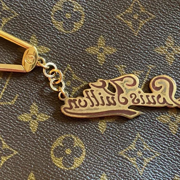 Louis Vuitton LV Legende Key Chain Bag Purse Charm Translucent Pink & Brass